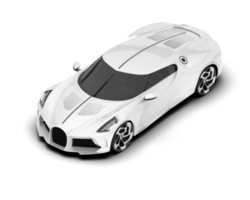 White sport car on transparent background. 3d rendering - illustration png