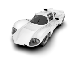 White sport car on transparent background. 3d rendering - illustration png