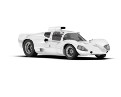 White sport car on transparent background. 3d rendering - illustration png