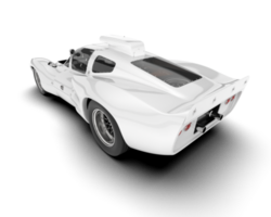 White sport car on transparent background. 3d rendering - illustration png