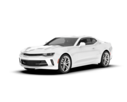 White sport car on transparent background. 3d rendering - illustration png