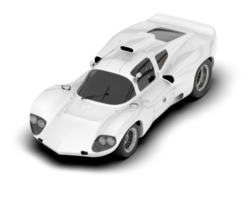 White sport car on transparent background. 3d rendering - illustration png