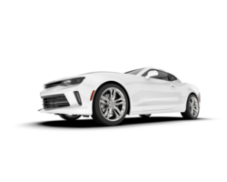 White sport car on transparent background. 3d rendering - illustration png