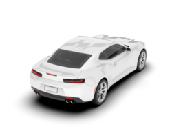 White sport car on transparent background. 3d rendering - illustration png