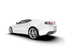 White sport car on transparent background. 3d rendering - illustration png