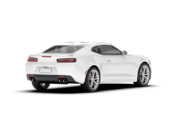 White sport car on transparent background. 3d rendering - illustration png