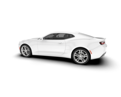 White sport car on transparent background. 3d rendering - illustration png