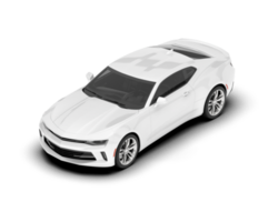 White sport car on transparent background. 3d rendering - illustration png