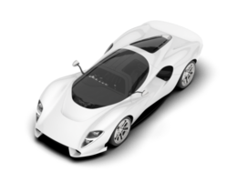 White sport car on transparent background. 3d rendering - illustration png