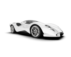 White sport car on transparent background. 3d rendering - illustration png