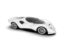 White sport car on transparent background. 3d rendering - illustration png