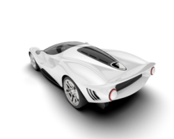 White sport car on transparent background. 3d rendering - illustration png