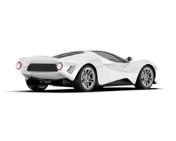 White sport car on transparent background. 3d rendering - illustration png