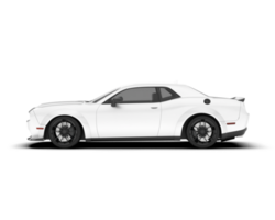 White sport car on transparent background. 3d rendering - illustration png