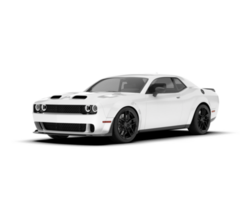 White sport car on transparent background. 3d rendering - illustration png