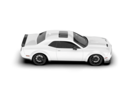 White sport car on transparent background. 3d rendering - illustration png