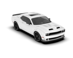 White sport car on transparent background. 3d rendering - illustration png