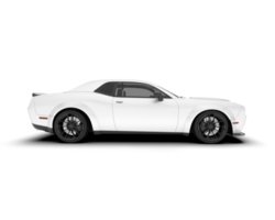 White sport car on transparent background. 3d rendering - illustration png