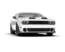 White sport car on transparent background. 3d rendering - illustration png