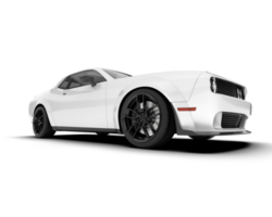 White sport car on transparent background. 3d rendering - illustration png