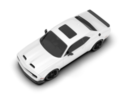 White sport car on transparent background. 3d rendering - illustration png