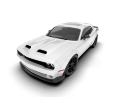 White sport car on transparent background. 3d rendering - illustration png