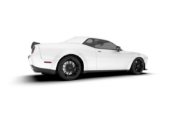 White sport car on transparent background. 3d rendering - illustration png