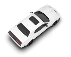 White sport car on transparent background. 3d rendering - illustration png