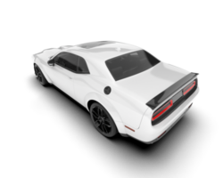 White sport car on transparent background. 3d rendering - illustration png