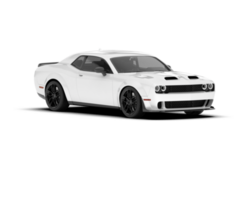 White sport car on transparent background. 3d rendering - illustration png