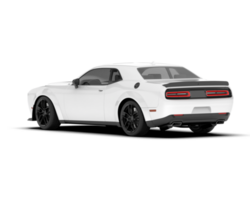 White sport car on transparent background. 3d rendering - illustration png