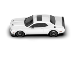 White sport car on transparent background. 3d rendering - illustration png