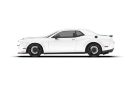 White sport car on transparent background. 3d rendering - illustration png