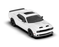 White sport car on transparent background. 3d rendering - illustration png