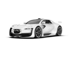 White sport car on transparent background. 3d rendering - illustration png