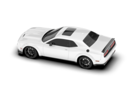 White sport car on transparent background. 3d rendering - illustration png