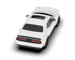 White sport car on transparent background. 3d rendering - illustration png