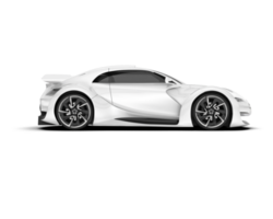 White sport car on transparent background. 3d rendering - illustration png