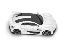 White sport car on transparent background. 3d rendering - illustration png