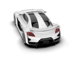 White sport car on transparent background. 3d rendering - illustration png