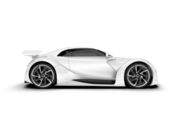 White sport car on transparent background. 3d rendering - illustration png