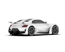 White sport car on transparent background. 3d rendering - illustration png