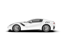 White sport car on transparent background. 3d rendering - illustration png