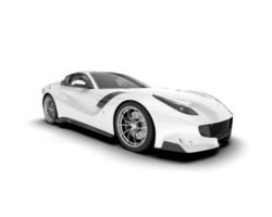 White sport car on transparent background. 3d rendering - illustration png