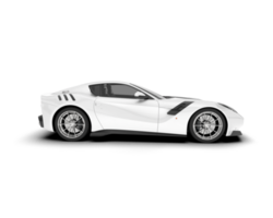 White sport car on transparent background. 3d rendering - illustration png