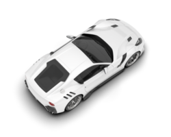 White sport car on transparent background. 3d rendering - illustration png