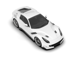 White sport car on transparent background. 3d rendering - illustration png