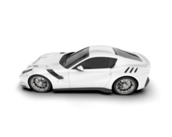 White sport car on transparent background. 3d rendering - illustration png