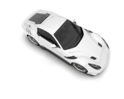 White sport car on transparent background. 3d rendering - illustration png