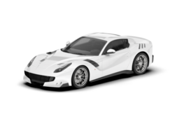 White sport car on transparent background. 3d rendering - illustration png